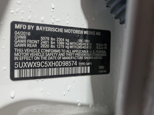 2017 BMW X3 XDRIVE2 5UXWX9C5XH0D98574