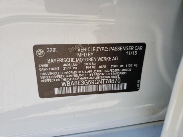 2016 BMW 328 XI SUL WBA8E3G59GNT78870