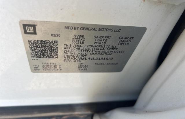 2020 GMC ACADIA SLT 1GKKNML44LZ191670