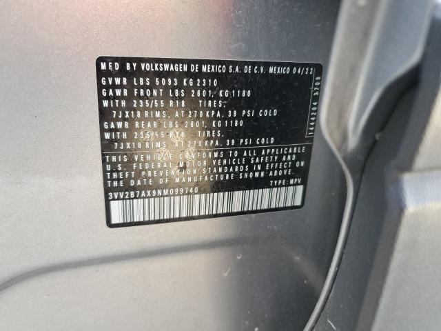 2022 VOLKSWAGEN TIGUAN SE 3VV2B7AX9NM099740