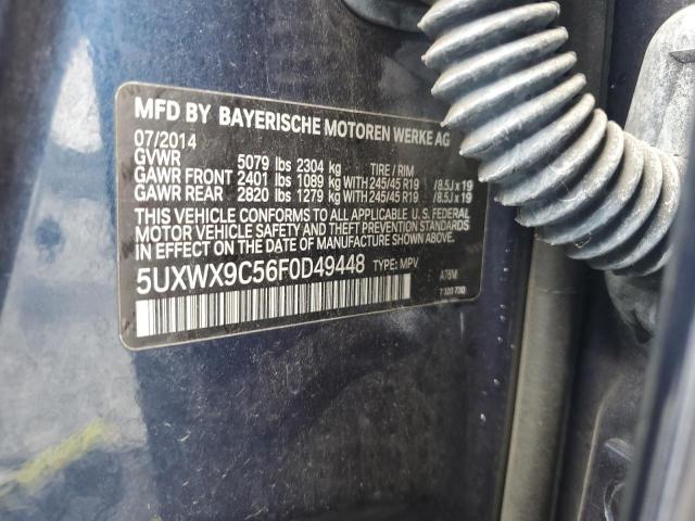 2015 BMW X3 XDRIVE2 5UXWX9C56F0D49448