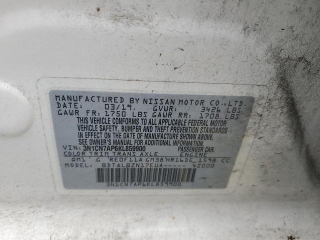 2019 NISSAN VERSA S - 3N1CN7AP6KL859900