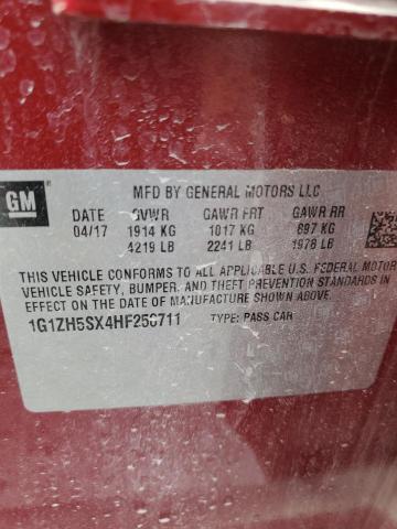 2017 CHEVROLET MALIBU PREMIER 1G1ZH5SX4HF258711