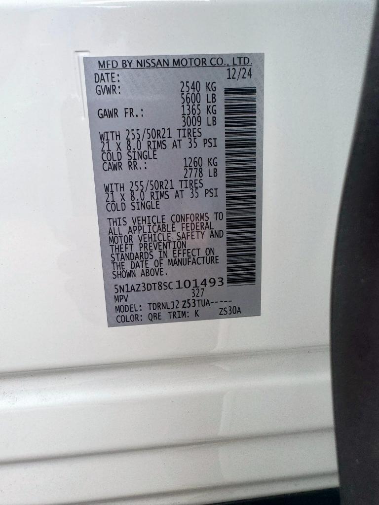 2025 NISSAN MURANO PLA 5N1AZ3DT8SC101493