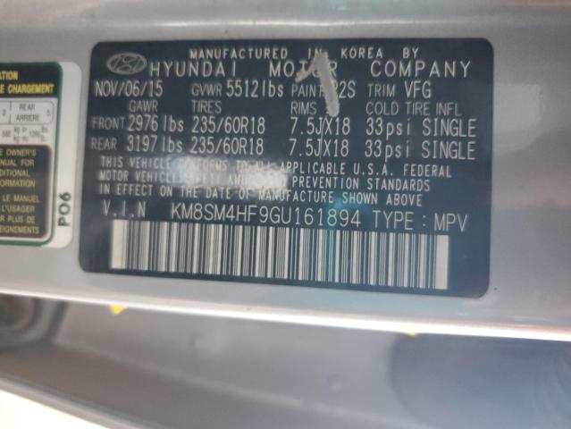 2016 HYUNDAI SANTA FE S - KM8SM4HF9GU161894
