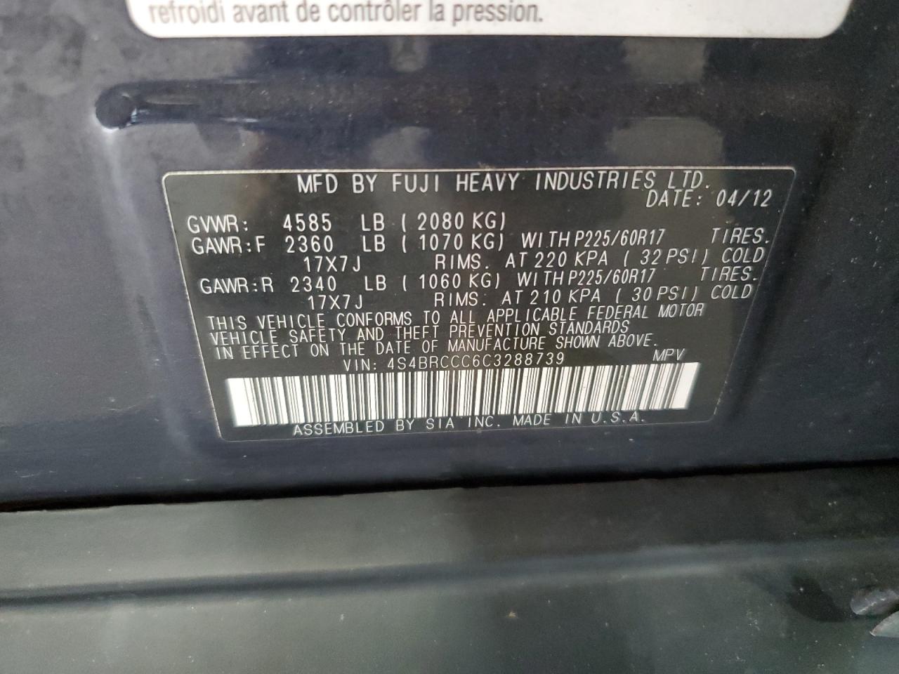 SUBARU OUTBACK 2.5I PREMIUM