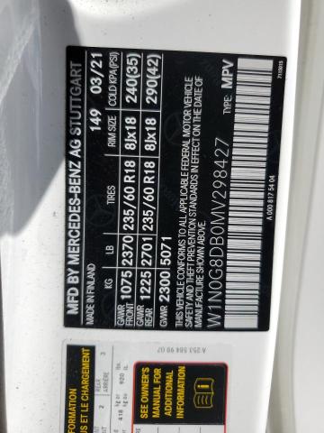 2021 MERCEDES-BENZ GLC 300 W1N0G8DB0MV298427
