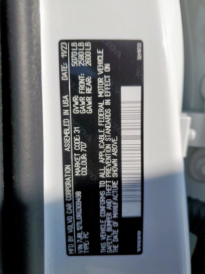 2024 VOLVO S60 PLUS 7JRL12TL0RG309498