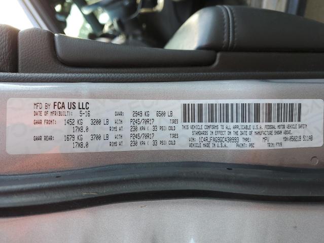 2016 JEEP GRAND CHER 1C4RJFAG9GC430993