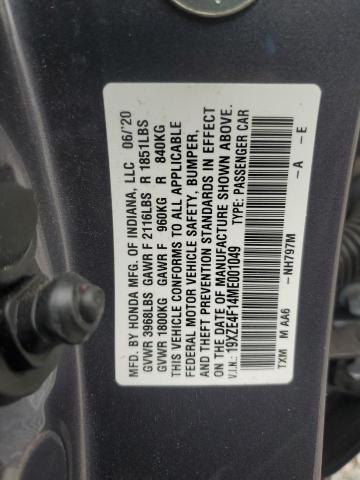 2021 HONDA INSIGHT LX 19XZE4F14ME001049