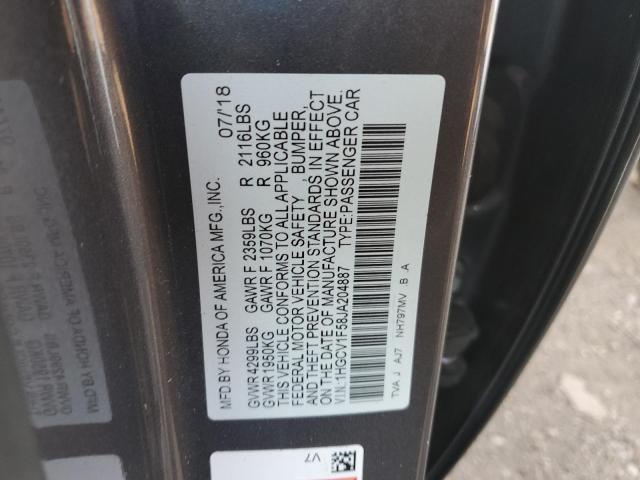 2018 HONDA ACCORD EXL - 1HGCV1F58JA204887
