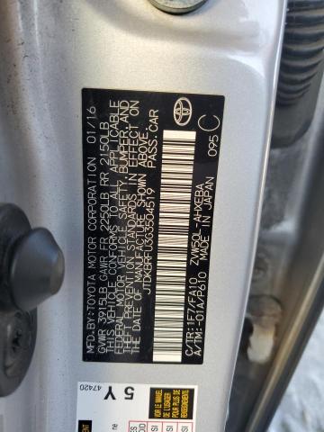 2016 TOYOTA PRIUS JTDKBRFU3G3504519