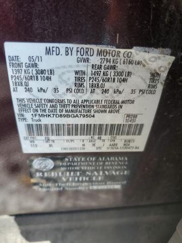 2011 FORD EXPLORER X #3284021828