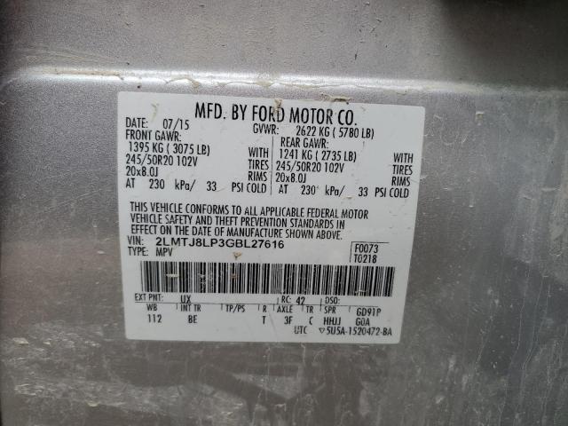 2016 LINCOLN MKX RESERVE - 2LMTJ8LP3GBL27616