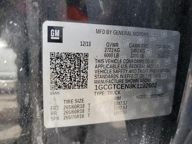 2019 CHEVROLET COLORADO LT 1GCGTCEN8K1192602