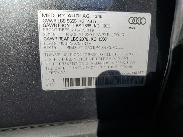2016 AUDI Q5 PREMIUM - WA1D7AFP7GA094156