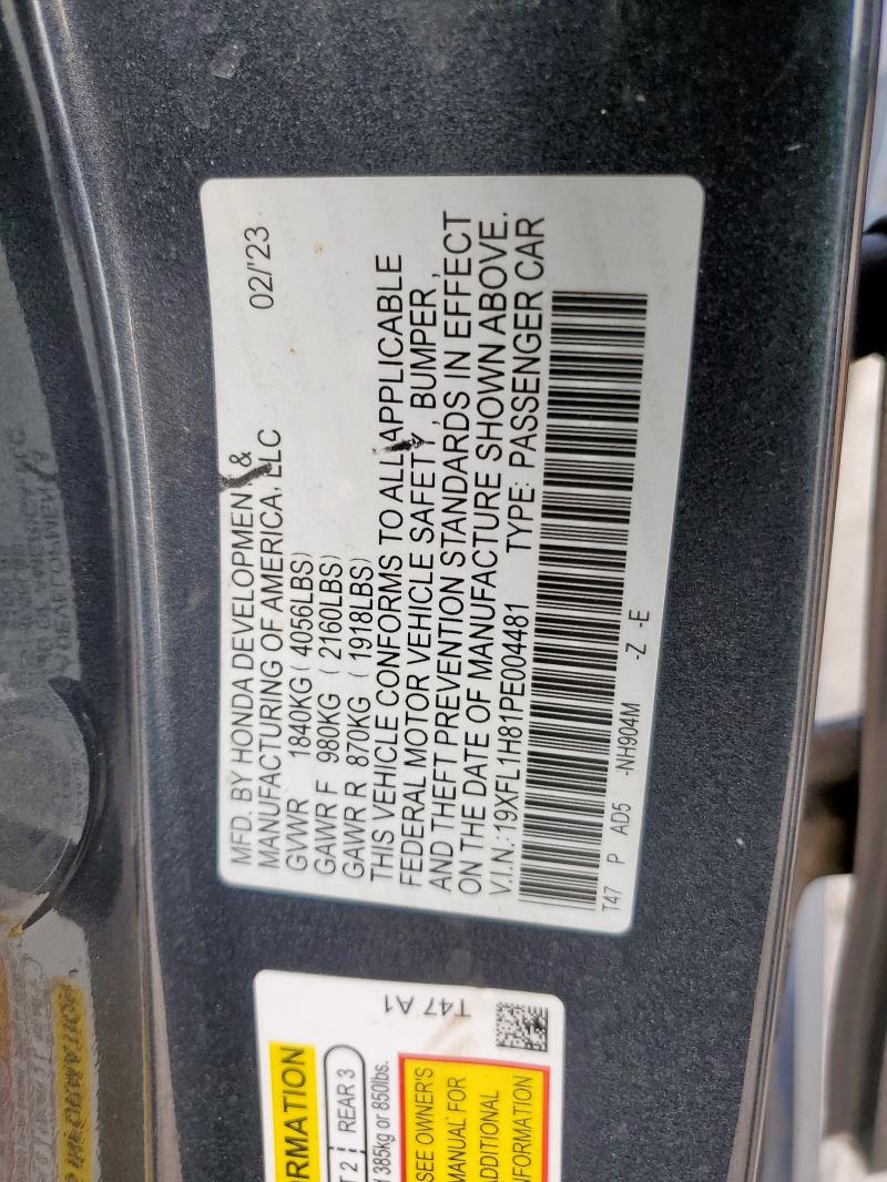 2023 HONDA CIVIC SPORT TOURING 19XFL1H81PE004481