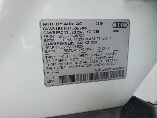 2019 AUDI Q5 PRESTIGE WA1CNAFY3K2106980