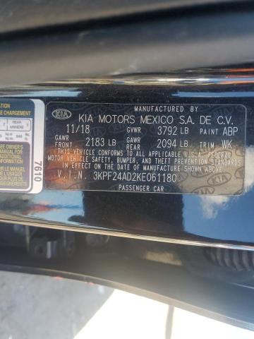 2019 KIA FORTE FE 3KPF24AD2KE061180