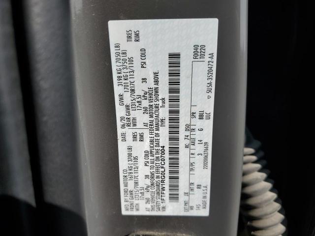 2020 FORD F150 RAPTOR 1FTFW1RG0LFC07004