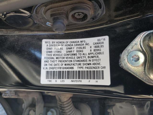 2016 HONDA CIVIC EX - 2HGFC1F81GH640486