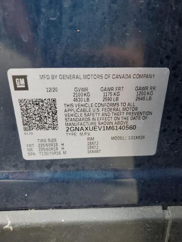 2021 CHEVROLET EQUINOX LT - 2GNAXUEV1M6140560