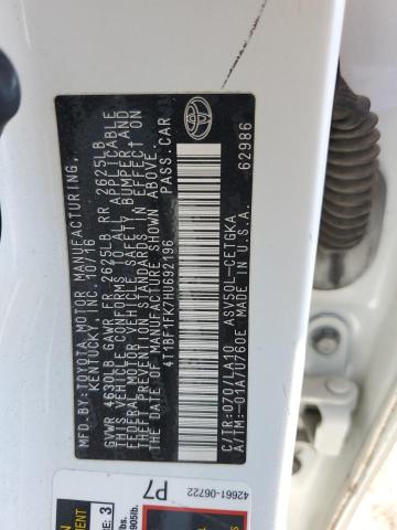 2017 TOYOTA CAMRY LE 4T1BF1FK7HU692196