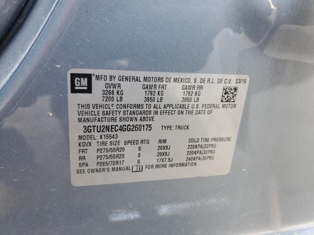 2016 GMC SIERRA K15 3GTU2NEC4GG260175