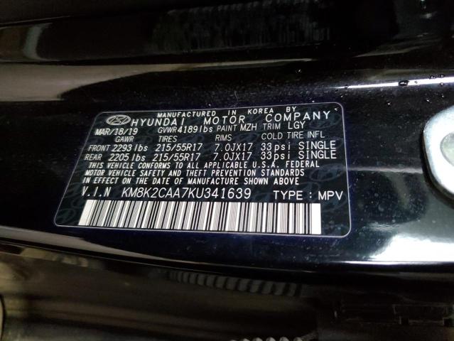 2019 HYUNDAI KONA SEL KM8K2CAA7KU341639