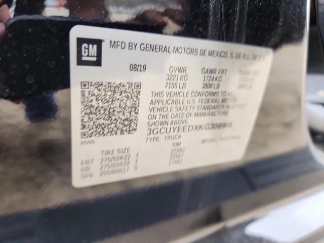 2019 CHEVROLET SILVERADO K1500 RST 3GCUYEEDXKG308908