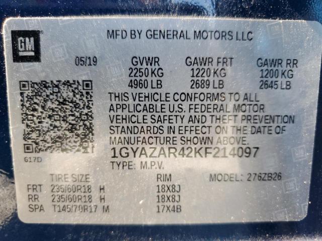 2019 CADILLAC XT4 LUXURY 1GYAZAR42KF214097