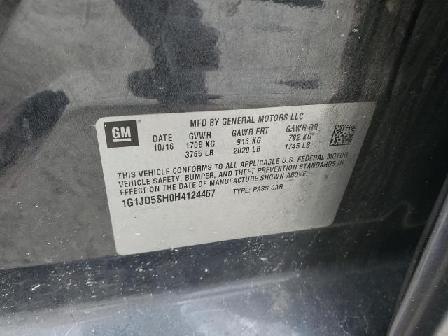 2017 CHEVROLET SONIC LT 1G1JD5SH0H4124467