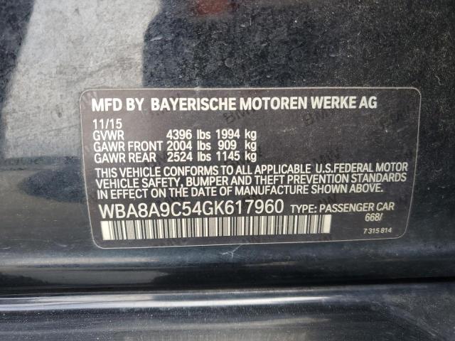 2016 BMW 320 I WBA8A9C54GK617960