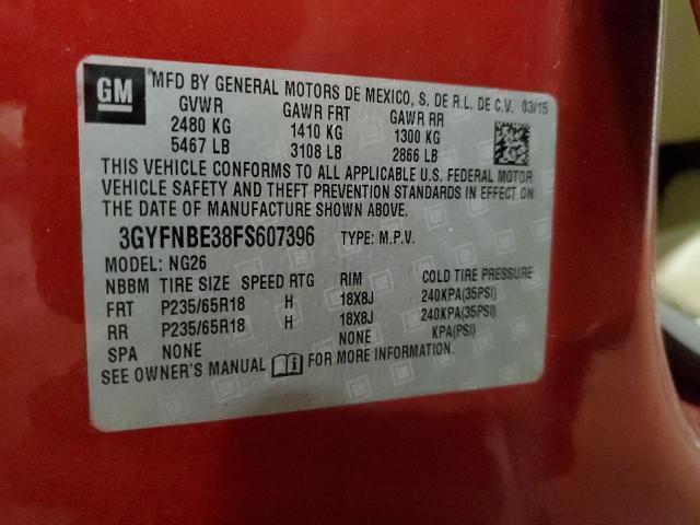 2015 CADILLAC SRX LUXURY 3GYFNBE38FS607396