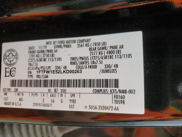 2020 FORD F150 SUPER - 1FTFW1E52LKD00263