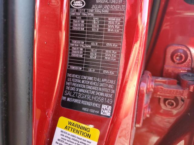 2020 LAND ROVER RANGE ROVER EVOQUE S SALZT2GX9LH058149