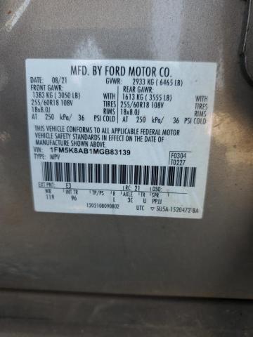 2021 FORD EXPLORER POLICE INTERCEPTOR 1FM5K8AB1MGB83139