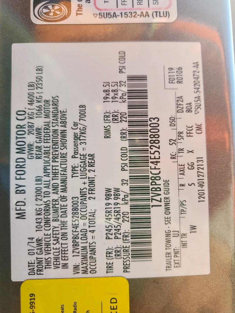 2014 FORD MUSTANG GT - 1ZVBP8CF4E5288003