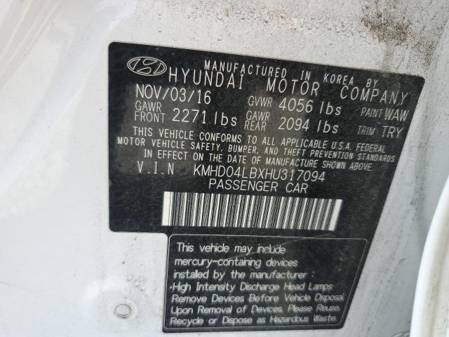 2017 HYUNDAI ELANTRA SPORT KMHD04LBXHU317094