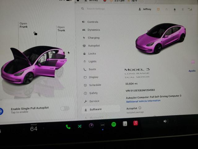 2022 TESLA MODEL 3 5YJ3E1EB3NF254583