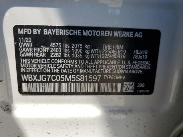 2021 BMW X1 SDRIVE2 WBXJG7C05M5S81597