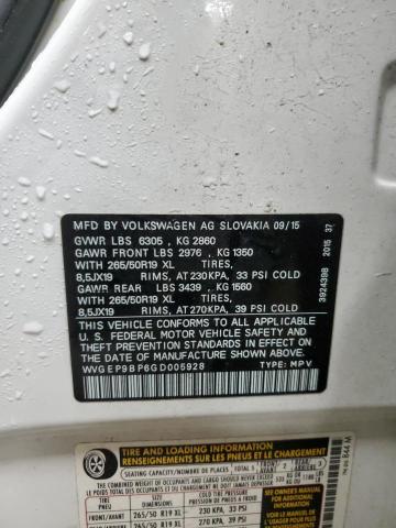 2016 VOLKSWAGEN TOUAREG TD WVGEP9BP6GD005928