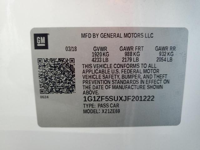2018 CHEVROLET MALIBU HYB 1G1ZF5SUXJF201222