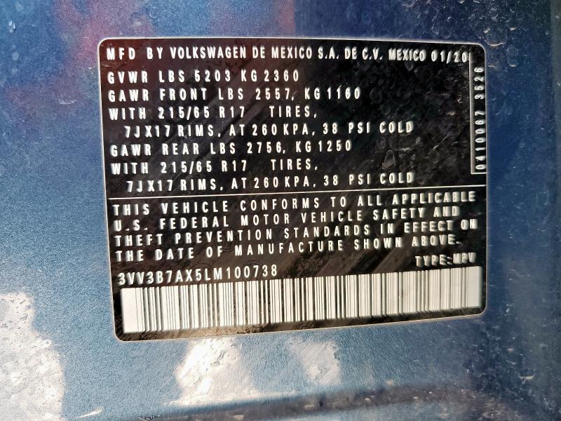 2020 VOLKSWAGEN TIGUAN SE #3276421656