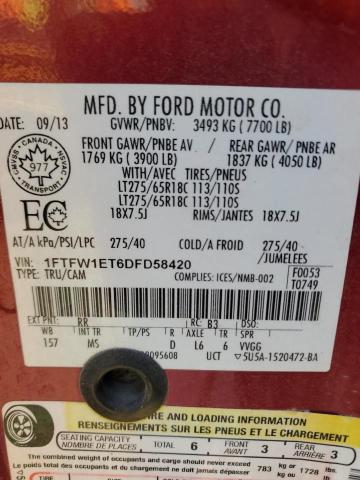 2013 FORD F150 SUPER - 1FTFW1ET6DFD58420