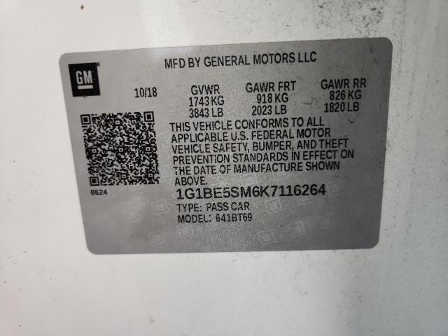 2019 CHEVROLET CRUZE LT 1G1BE5SM6K7116264