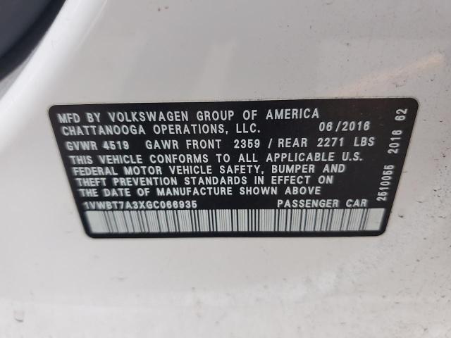 2016 VOLKSWAGEN PASSAT SE 1VWBT7A3XGC066935