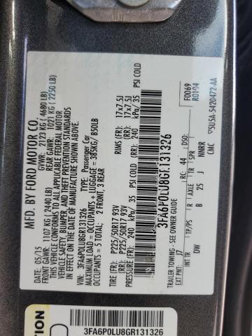 2016 FORD FUSION SE 3FA6P0LU8GR131326