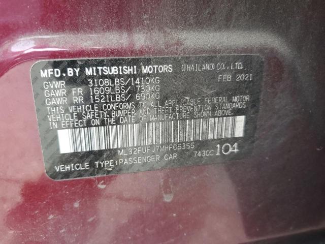 2021 MITSUBISHI MIRAGE G4 ES ML32FUFJ7MHF06355