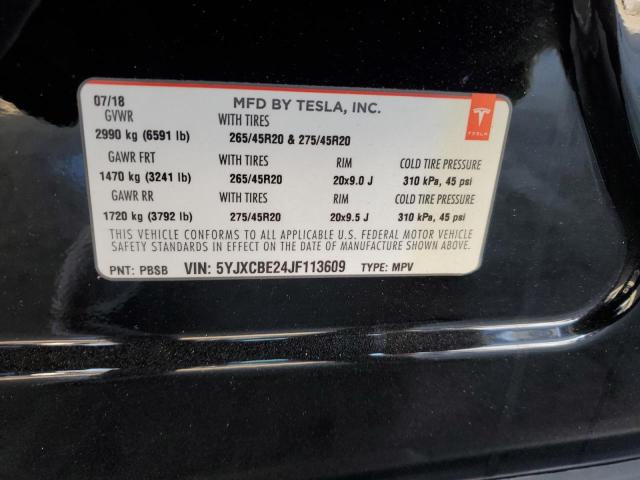 2018 TESLA MODEL X 5YJXCBE24JF113609